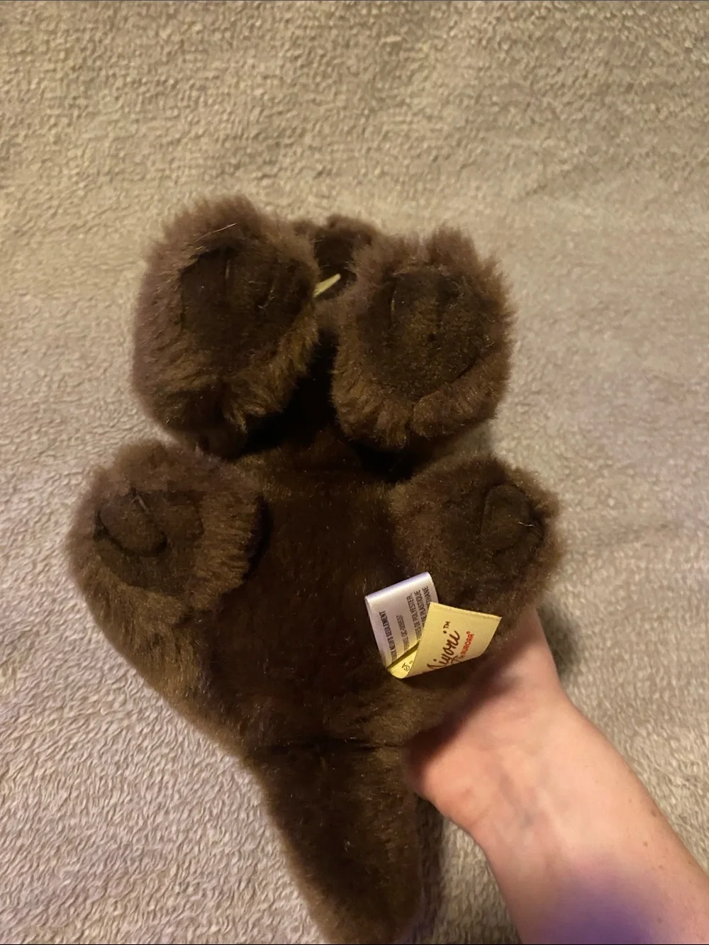 Plush Brown Puppy Stuffed Animal with Gold Tag